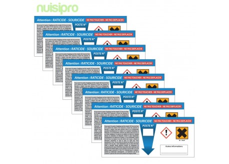 Etiquettes réglementaires (Signalisation postes appât) x8