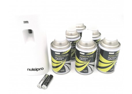 Diffuseur Automatique avec 6 Recharges Pyrèthre Naturel, anti mouches, anti moustiques, - Effet Longue Durée